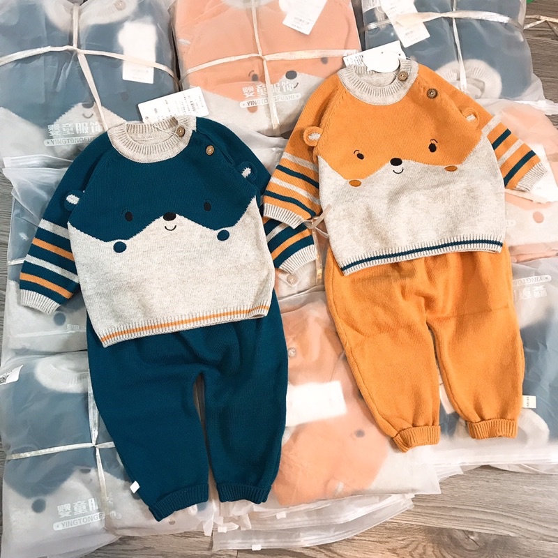 Bộ len gấu 2 màu