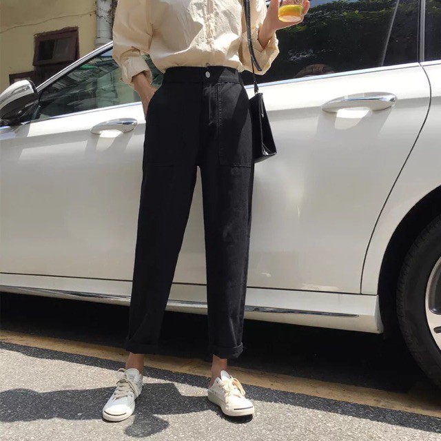 Quần Jeans Đen Basic (Order) _ulzzang