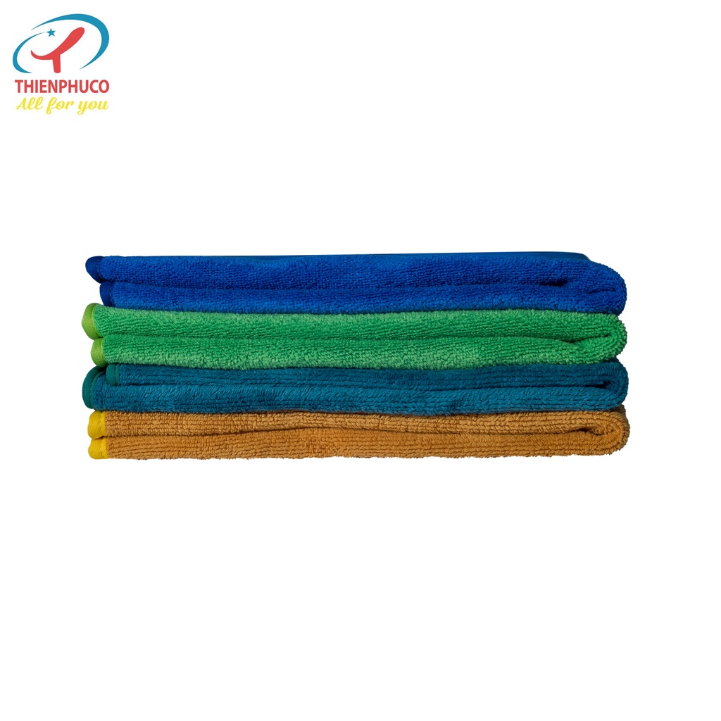 khăn Lau Bếp Đa Năng 2 Mặt Siêu Thấm Microfiber Thiện Phú 40*40*60g, Khăn Đa Năng MZ24 Bông Sợi Tự Nhiên Thấm Nước Tốt