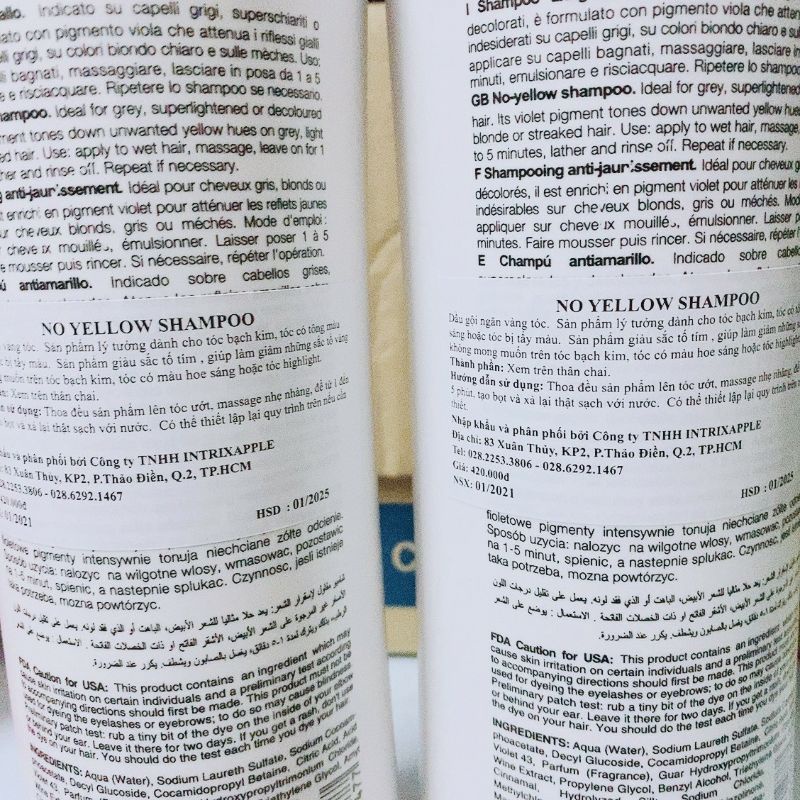 DẦU GỘI TÍM  KHỬ VÀNG FANOLA NOYELLOW 1000ML