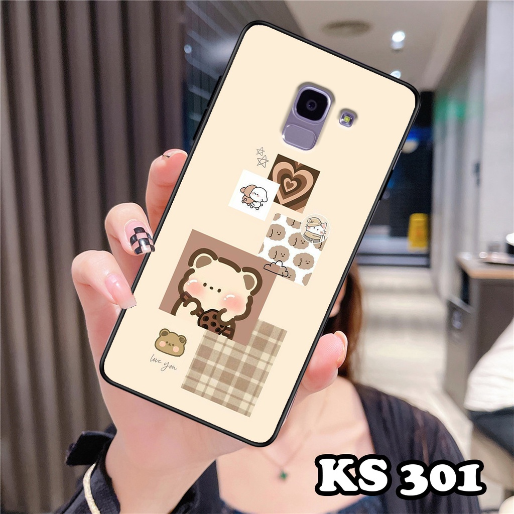 Ốp lưng Samsung A6 2018 - Samsung A6 Plus - Ốp Samsung in hình Gấu&amp;Thỏ siêu xinh - Lưng nhám viền TPU chống trầy xước