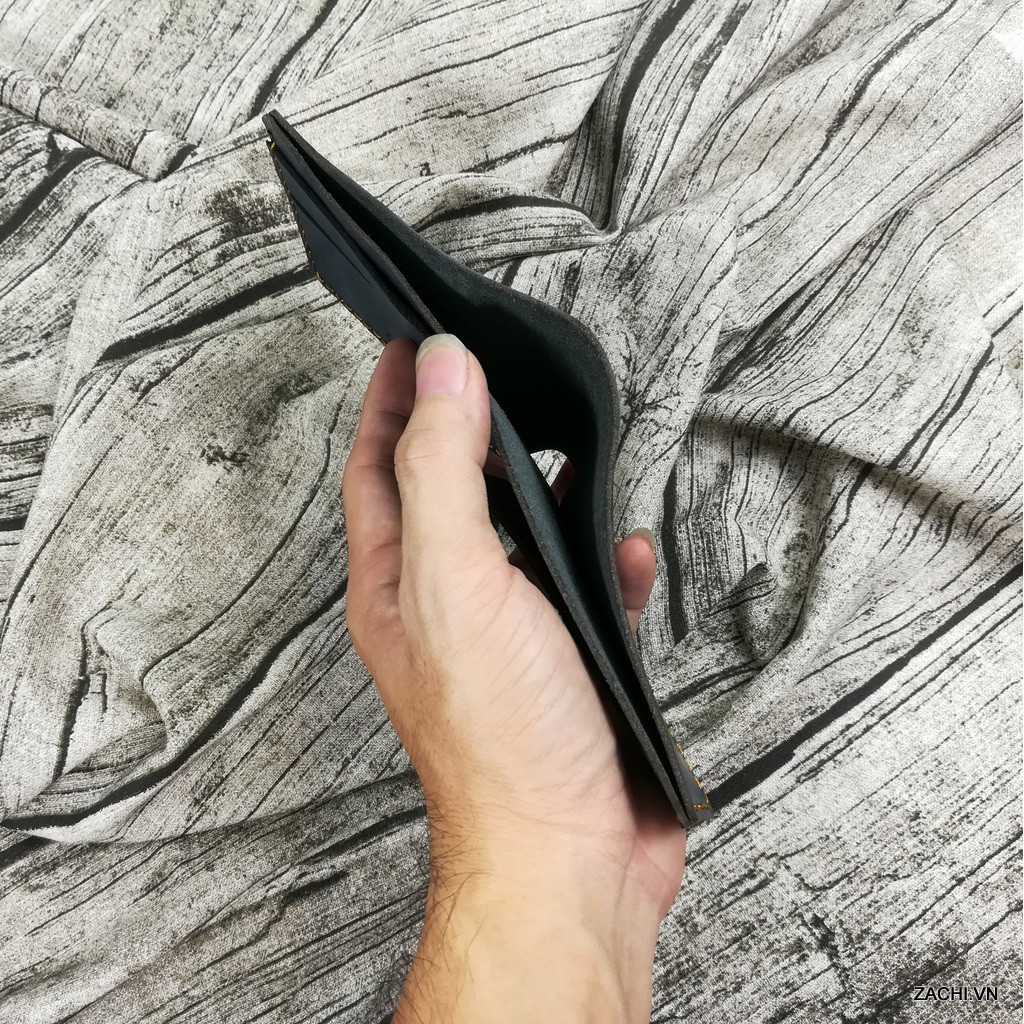 Bóp Ví Nam Mini Nhỏ Gọn Da Bò Thật Hàng Cao Cấp Navy Vân VN01KB35