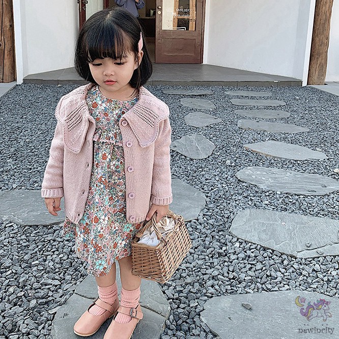 Đầm Công Chúa In Hoa Kiểu Hàn Quốc Thời Trang Mùa Thu Cho Bé Gái