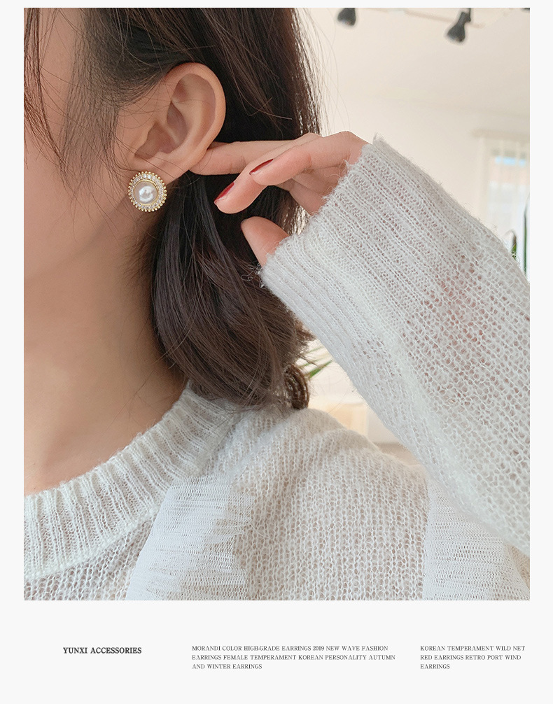 Bông Tai Đính Ngọc Trai Sang Trọng Phong Cách Hàn Quốc 2022