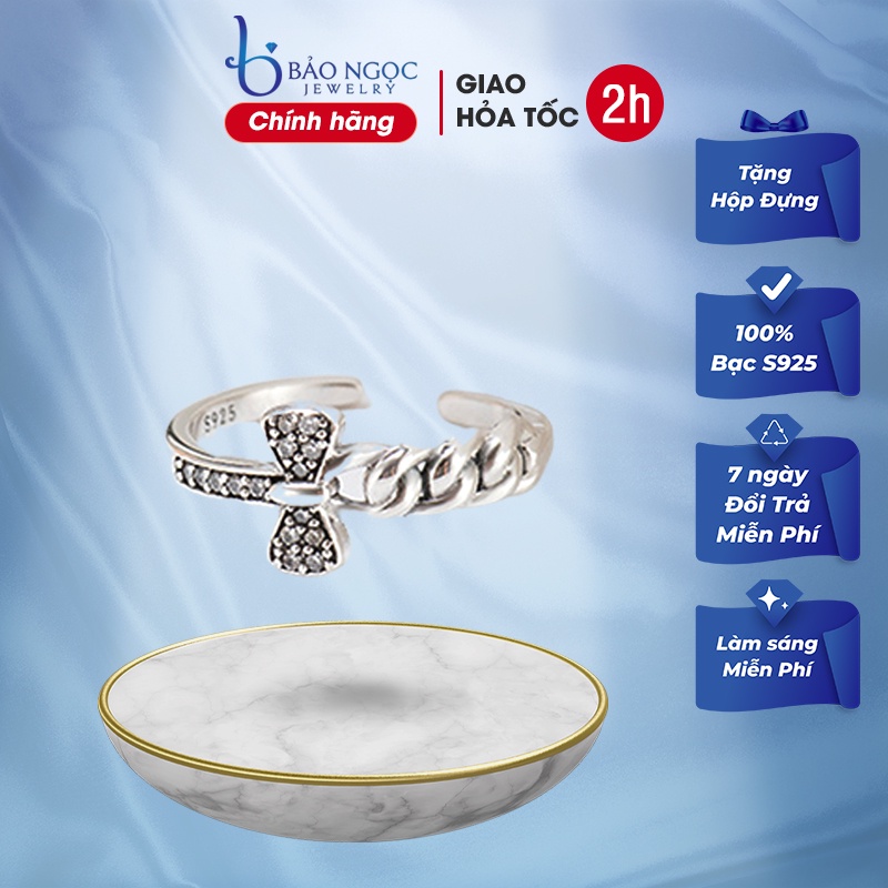 Nhẫn Nữ Bạc Thái Hình Nơ Đính Đá N1717 - Bảo Ngọc Jewelry