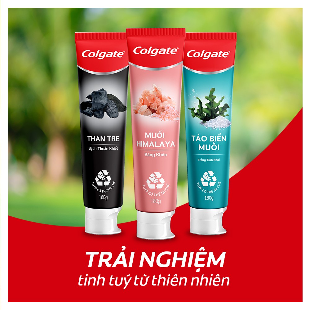 Bộ 3 Kem đánh răng Colgate thiên nhiên muối hồng Himalaya 180g