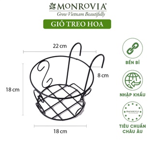 Giỏ Sắt Treo Chậu Hoa Ban Công MONROVIA - Khung Sắt Treo Lan Can VTNN Nông Điền Trang