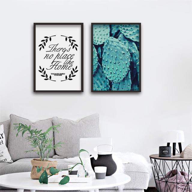 Bộ 2 tranh in canvas 30x45 kèm khung