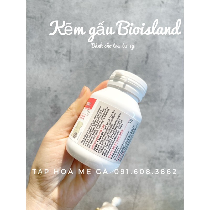 ZinC Bioisland bổ sung kẽm hình gấu cho bé lọ 120viên