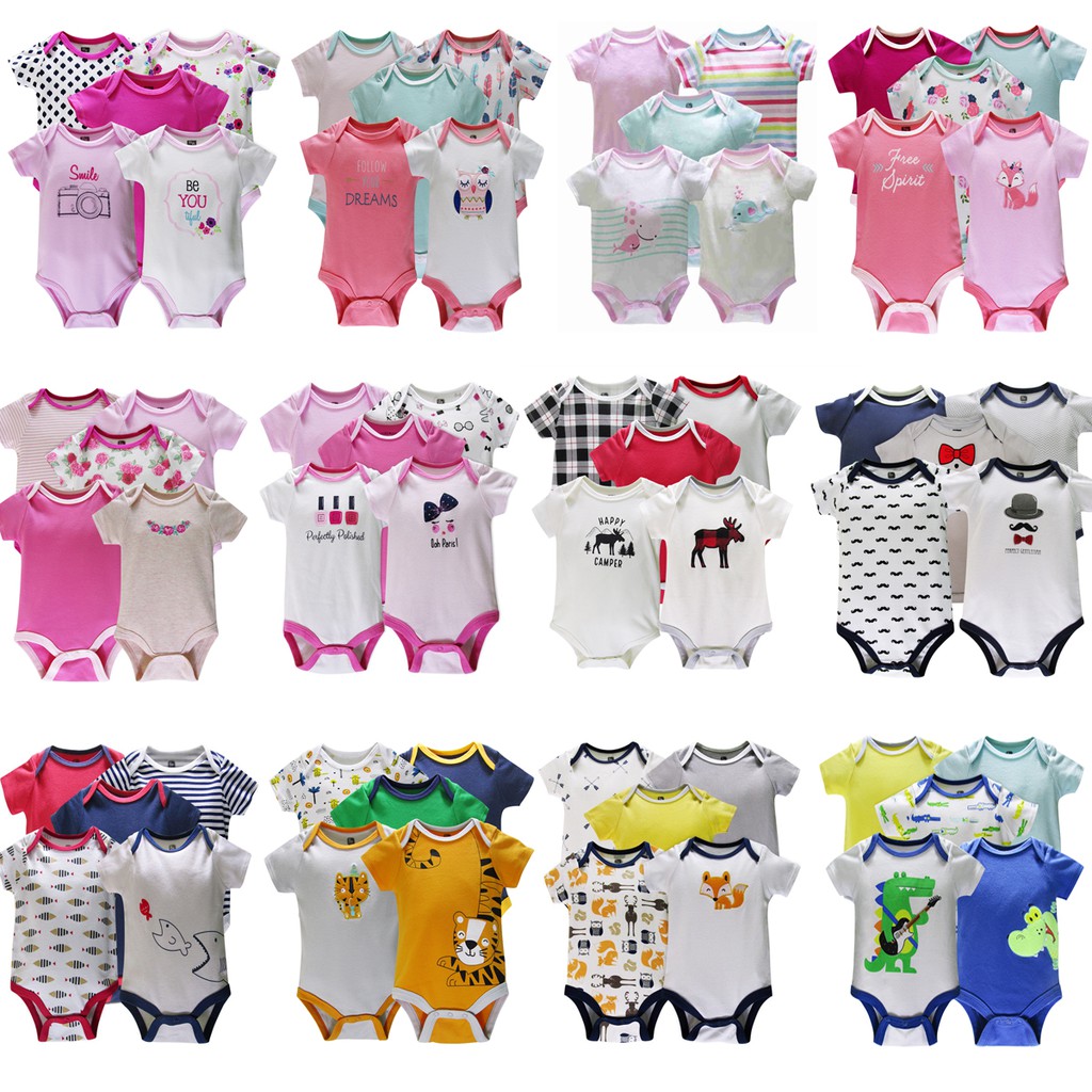 SÉT 5 BODY SUIT BELITI XUẤT MỸ CHO BÉ TRAI BÉ GÁI TTS197