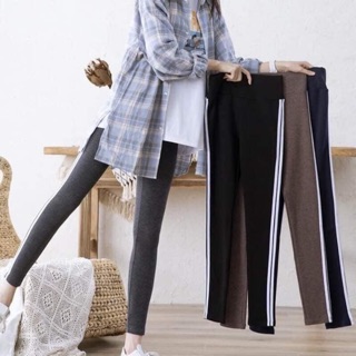[ HÀNG SẴN ] QUẦN LEGGING CẠP CAO KẺ SỌC TRẮNG