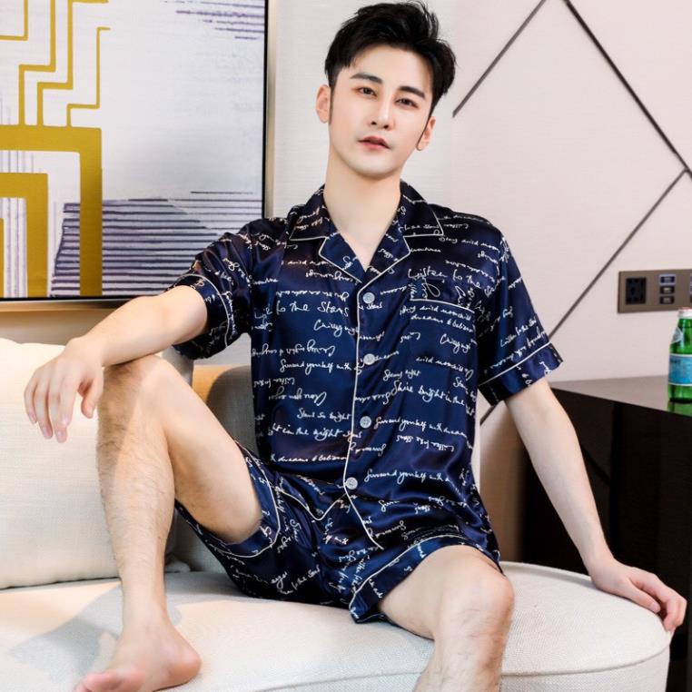 Đồ bộ Pijama cộc tay nam chất liệu phi bóng siêu mát cho mùa hè 923 924 !