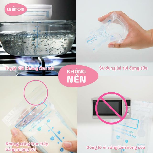 10 - 30 - 60 túi trữ sữa Mẹ 210ml UNIMOM COMPACT UM870251 UM870268 (Made in Korea)