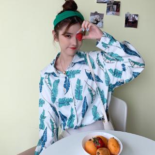 Áo sơ mi tay dài in họa tiết thời trang Hàn Quốc