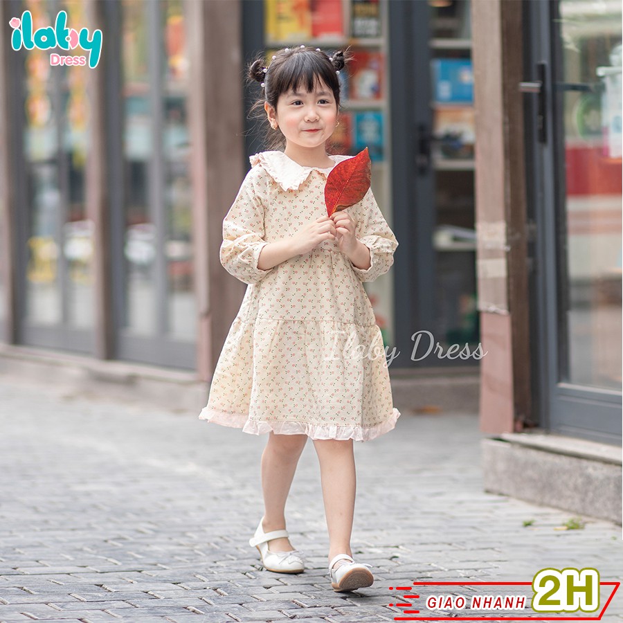 Váy cho bé gái ILABY Daisy Dress thiết kế đơn giản chất vải mềm có lớp lót thấm hút mồ hôi họa tiết hoa điệu đà [V146]