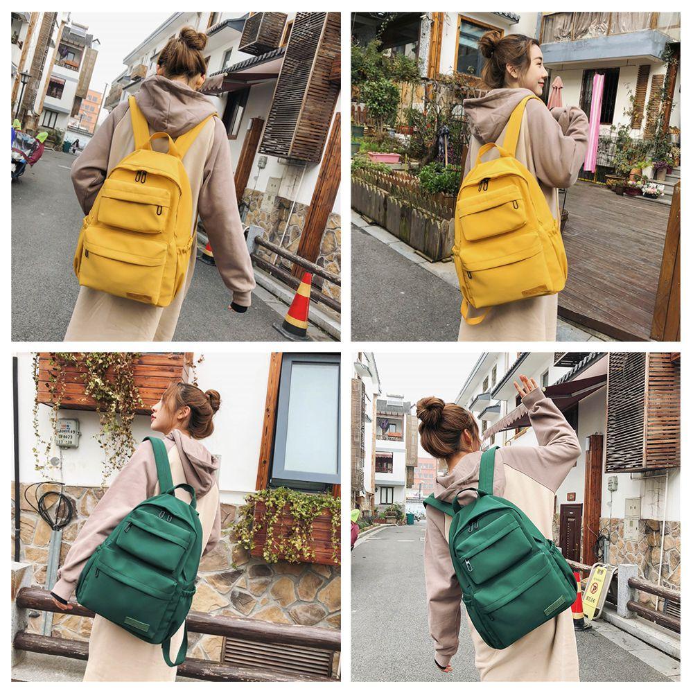 Ba Lô Đi Học Nhiều Túi Bằng Nylon Phong Cách Châu Âu