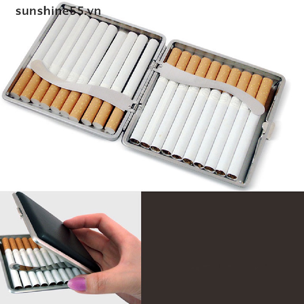 Hộp đựng thuốc lá bằng da & hợp kim cổ điển