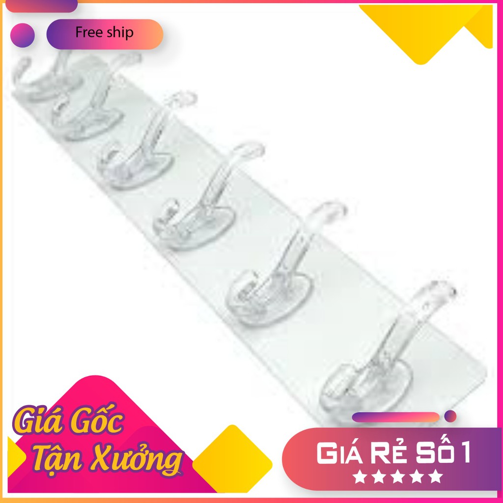 MÓC DÁN TƯỜNG TRONG SUỐT 6 NHÁNH SIÊU DÍNH