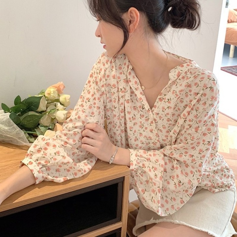 CCVN Áo Sơ Mi Tay Dài Thời Trang Hàn Quốc Cá Tính Cho Nữ