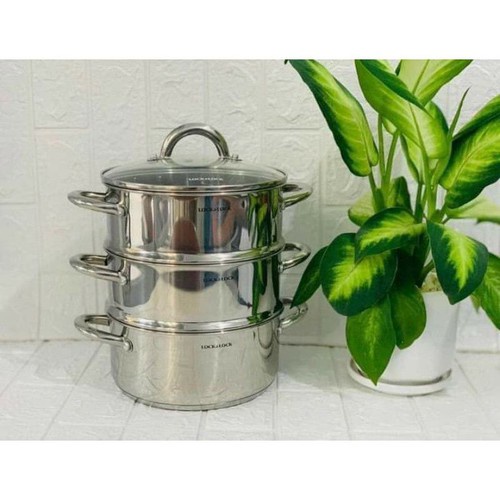 Nồi hấp Lock&lock bằng inox 304 cao cấp không gỉ dùng bếp từ size 18cm; 20cm;26cm;28cm