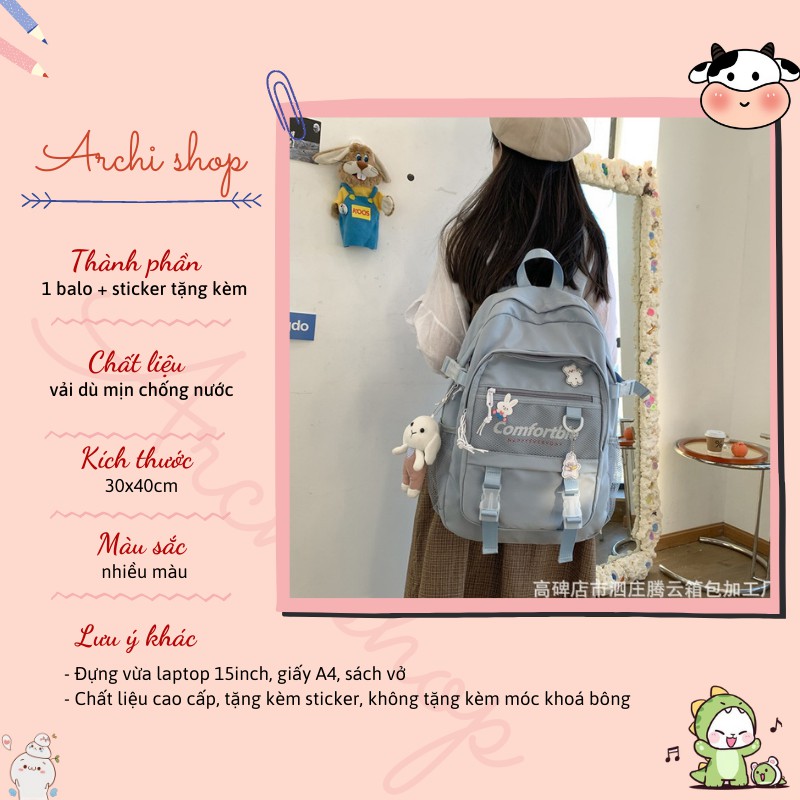 Balo ulzzang cao cấp kiểu dáng thời trang Menghuo