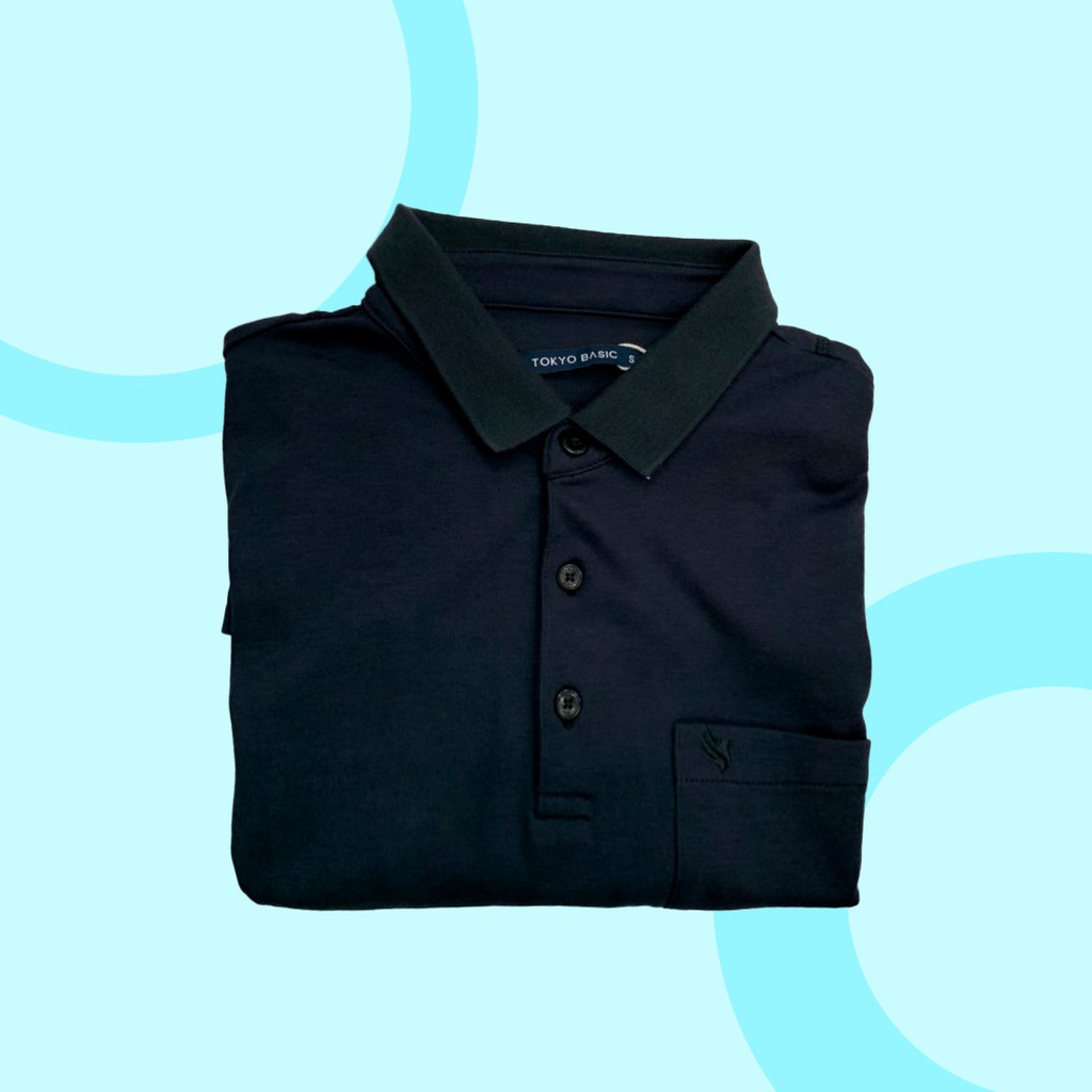 Áo Polo Nam Cotton Cao Cấp, Basic Sang Trọng Lịch Lãm TOKYOLIFE cổ Đức có chân dáng suông I733-062E