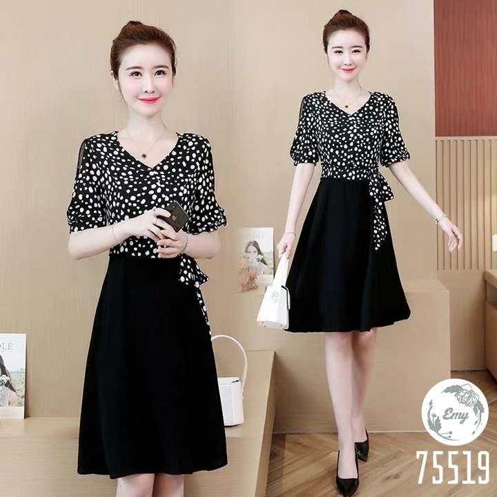 ĐẦM DỰ TIỆC PHỐI MÀU SIÊU SANG ĐỦ SIZE S,M,L,XL,XXL - 75519