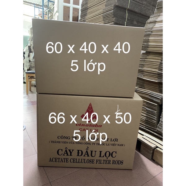 Combo 5 thùng giấy (5 lớp ) hộp giấy lớn dọn nhà chuyển văn phòng máy bay quốc tế 66x40x50 (như hình)
