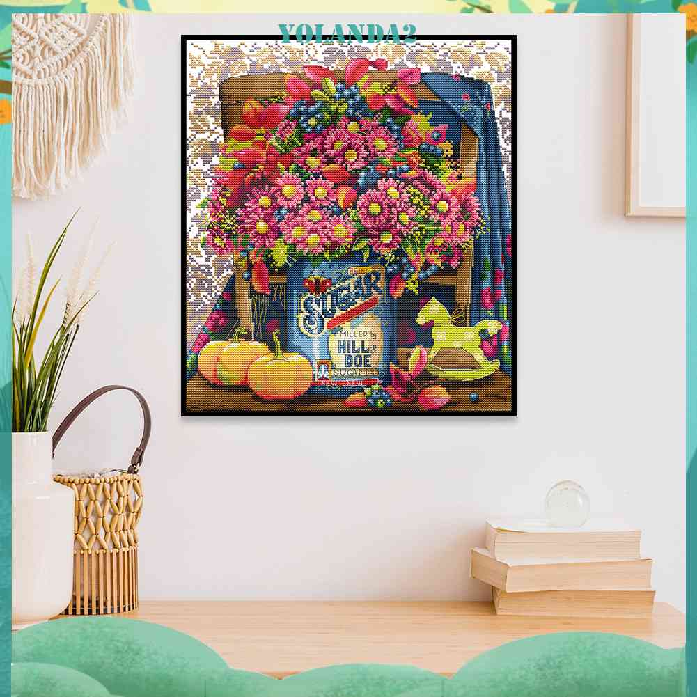 Bộ Tranh Thêu Chữ Thập 14CT 2 Sợi Hình Hoa Cúc