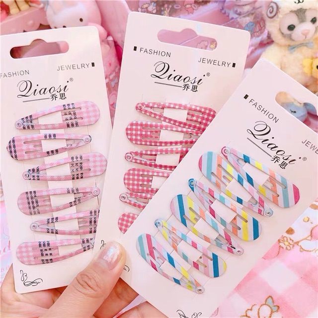 Set kẹp tóc kẻ sọc dễ thương kẻ sọc cute - Maben