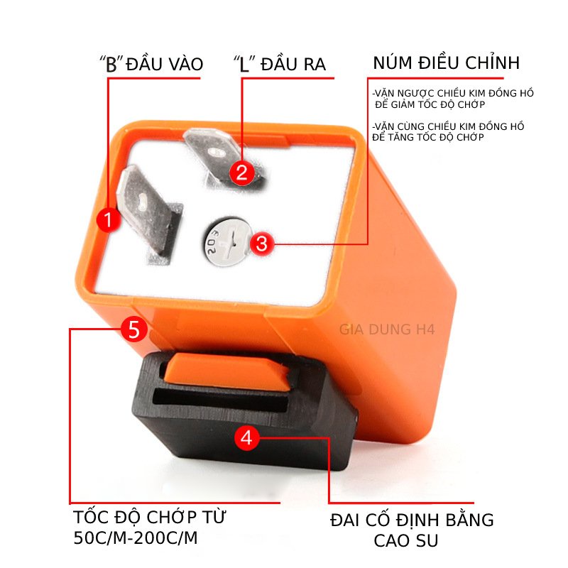 Cục Chớp Nháy Xi Nhan LED Cho Xe Máy, Moto Có Điều Chỉnh Tốc Độ Chớp