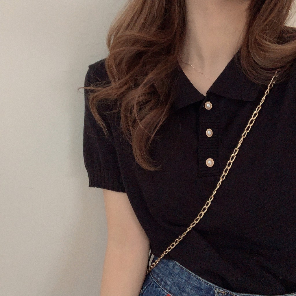 Xiaozhainv Áo Thun Polo Ngắn Tay Kiểu Dáng Hàn Quốc | BigBuy360 - bigbuy360.vn