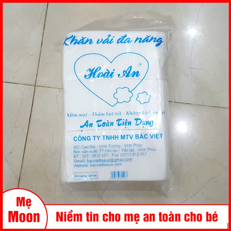 Khăn vải khô đa năng Hoài An chất liệu vải không dệt mềm mại cho bé gói 320g