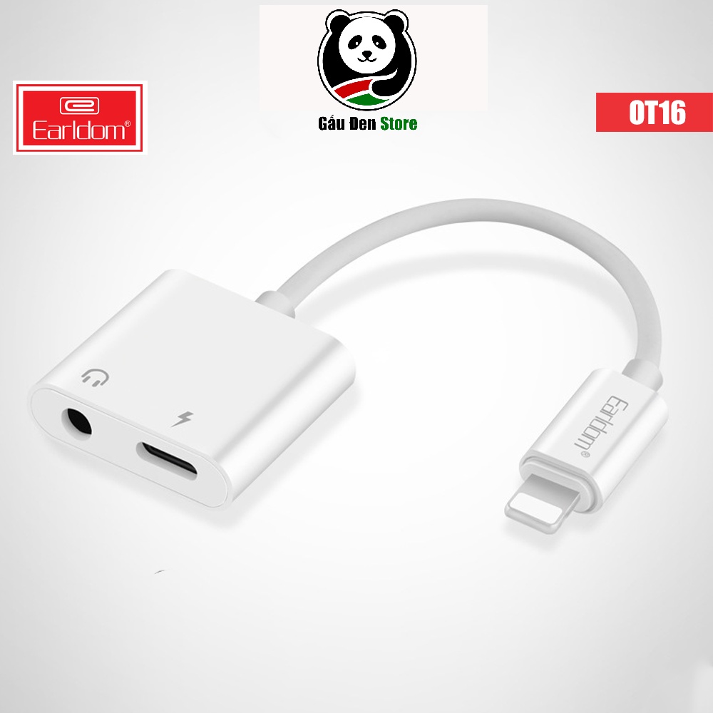 Jack Chuyển Lightning 2 in 1 ( 2 Cổng Lightning + Jack 3.5 ) EarlDom OT16