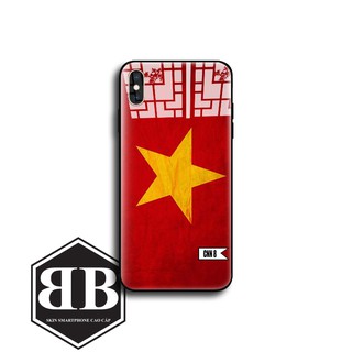 Ốp lưng kính cường lực iphone X XS / XR / XS MAX in cờ các nước tùy chọn