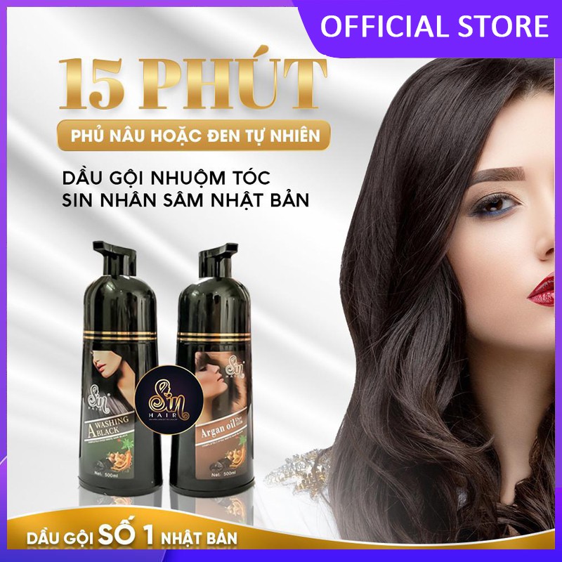 DẦU GỘI NHÂN SÂM PHỦ TÓC BẠC SIN HAIR - NHẬT BẢN