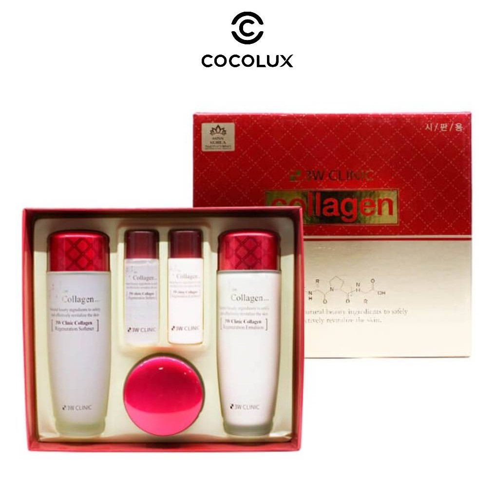 Set dưỡng da 3W Clinic Collagen White Skin Care-[COCOLUX]