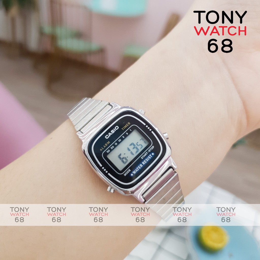 Đồng hồ điện tử SK nữ mặt vuông cong bản mini chống nước chính hãng cho dân văn phòng Tony Watch 68