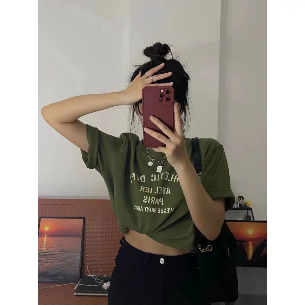 Áo Thun Ngắn Tay Dáng Rộng Thời Trang Mùa Hè Mỹ Dành Cho Nữ