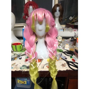 Wig/tóc giả cosplay Mitsuri Kanroji Luyến trụ màu hồng xanh Kimetsu no Yaiba demon slayer