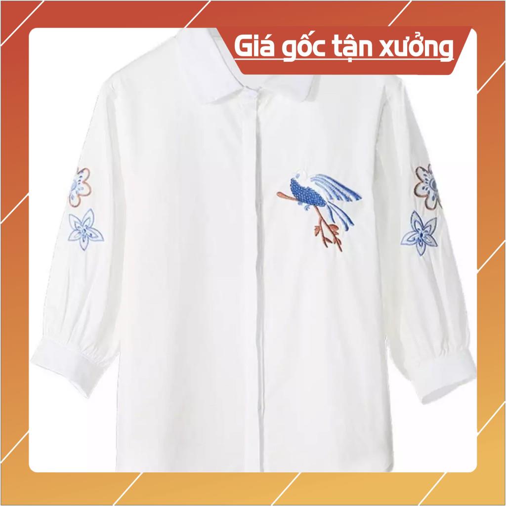 [Chất lượng số 1] Áo sơ mi nữ trắng tay lở thêu hoạ tiết siêu xinh chất lụa mềm mịn | BigBuy360 - bigbuy360.vn