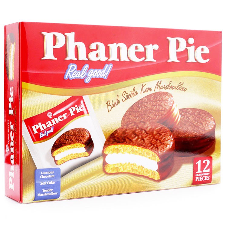 Bánh Socola Kem Marshmallow Phaner Pie Hộp 336G (12 Cái)