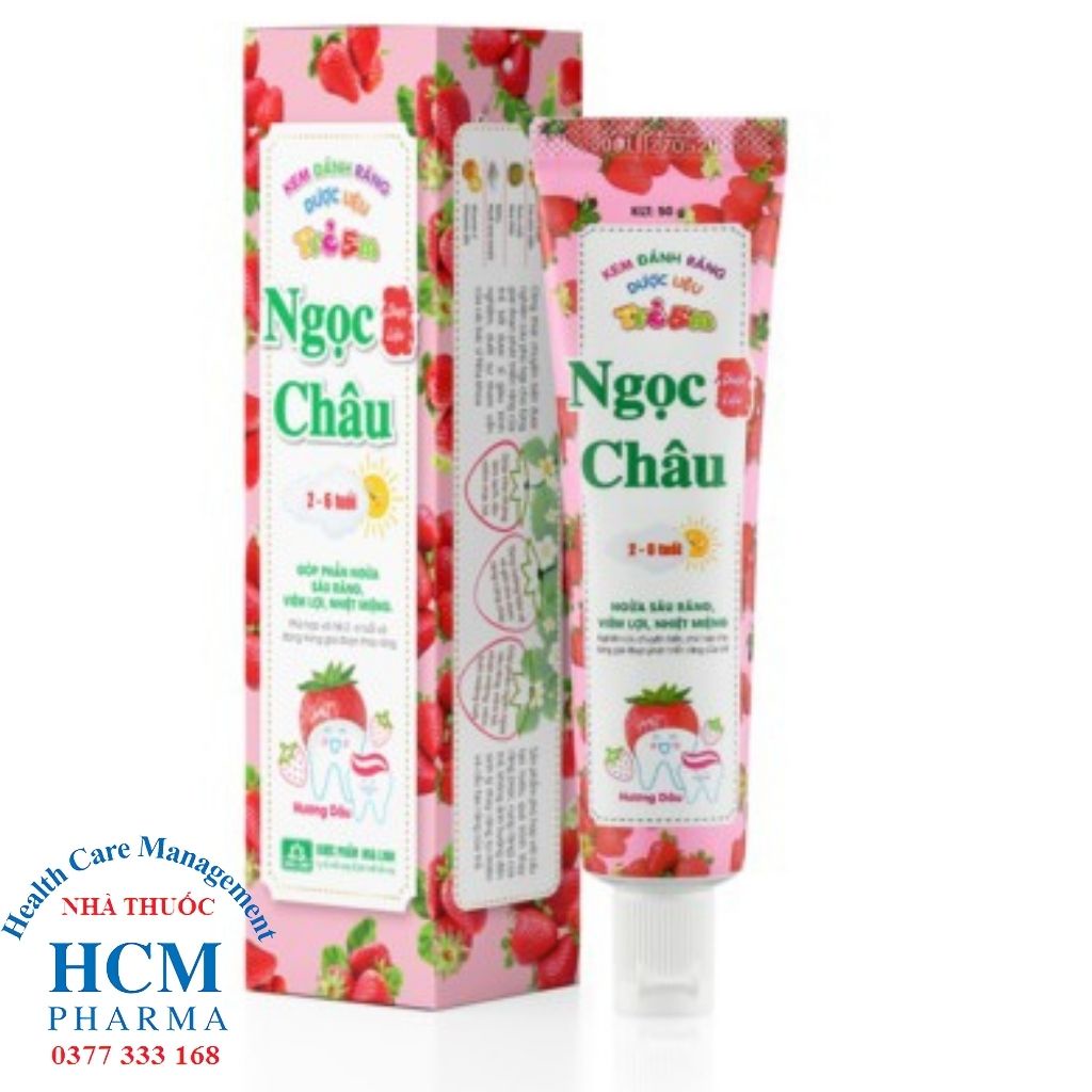Kem đánh răng dược liệu Ngọc Châu hương dâu Trẻ Em 2 - 6 tuổi - HLH03