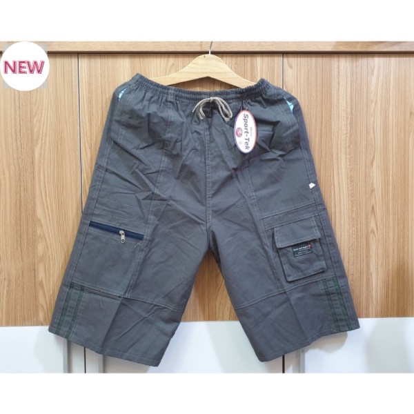 Quần Short Nam Kaki  Túi Hộp Lưng Thun Co Giãn From Rộng Thoải Mái Có Túi Khóa Kéo .