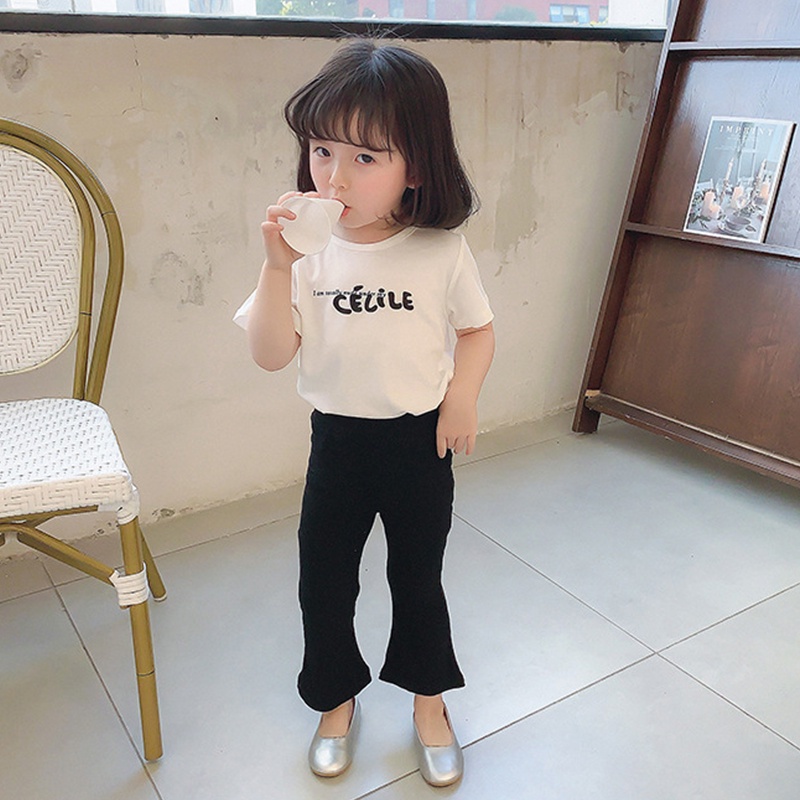 Quần ống loe lưng cao co giãn thoải mái thời trang Hàn Quốc cho bé gái
