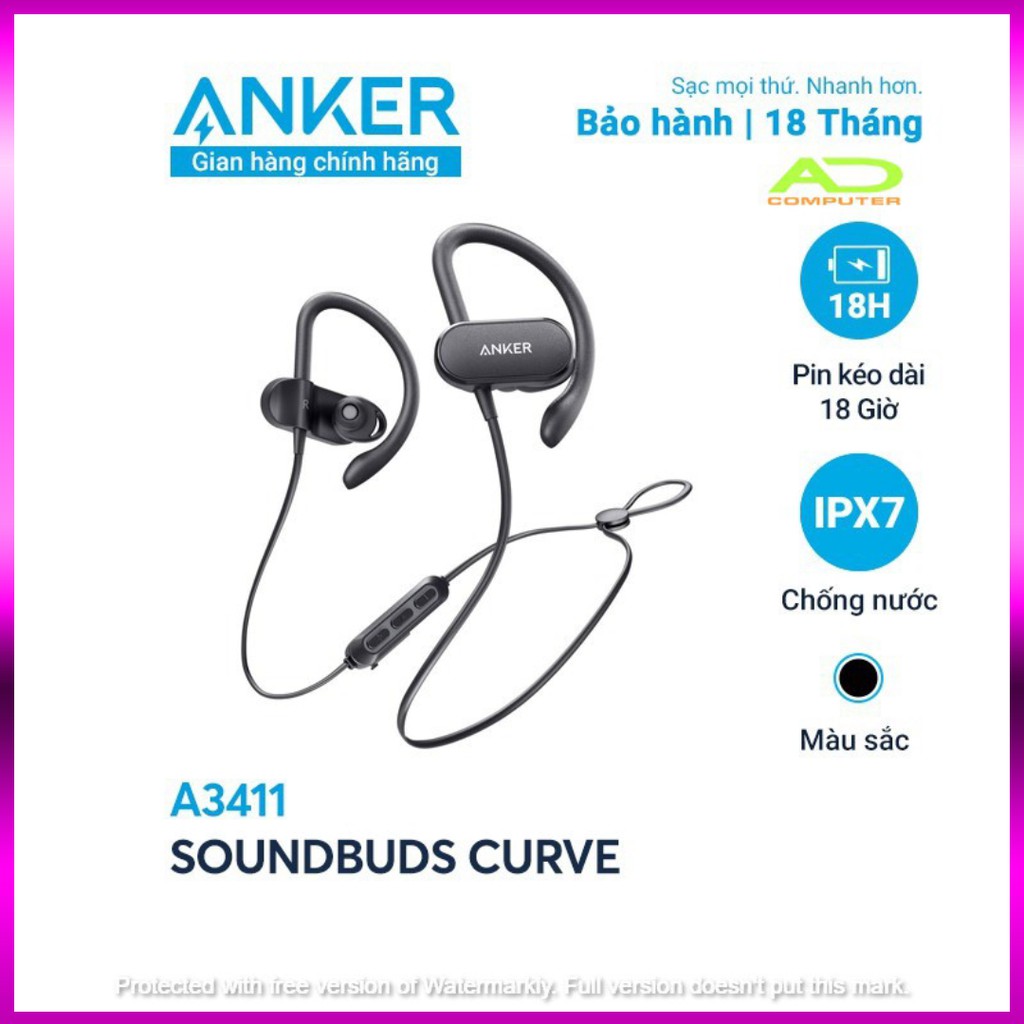 Tai nghe bluetooth SoundCore SoundBuds Curve by ANKER 18h nghe nhạc- A3411