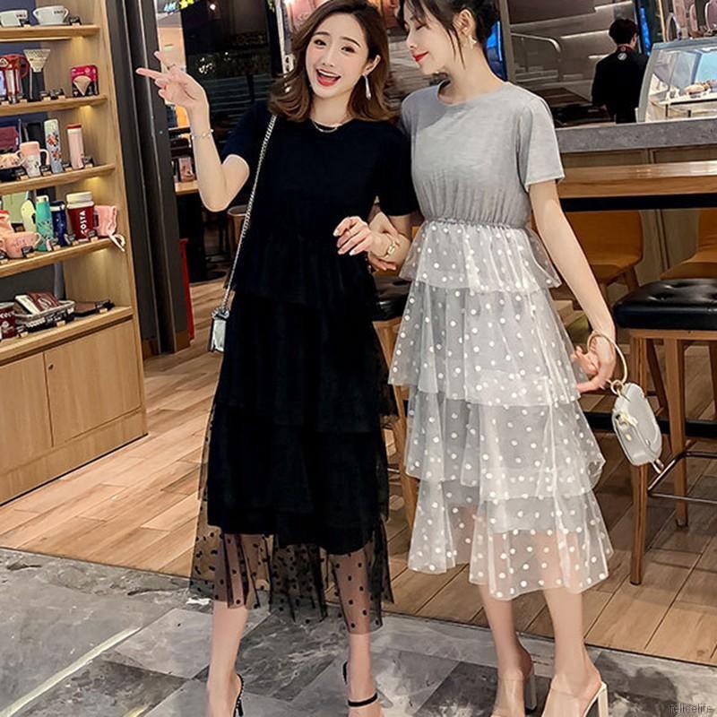 Đầm xòe lưng cao nhiều lớp dự tiệc cho nữ
