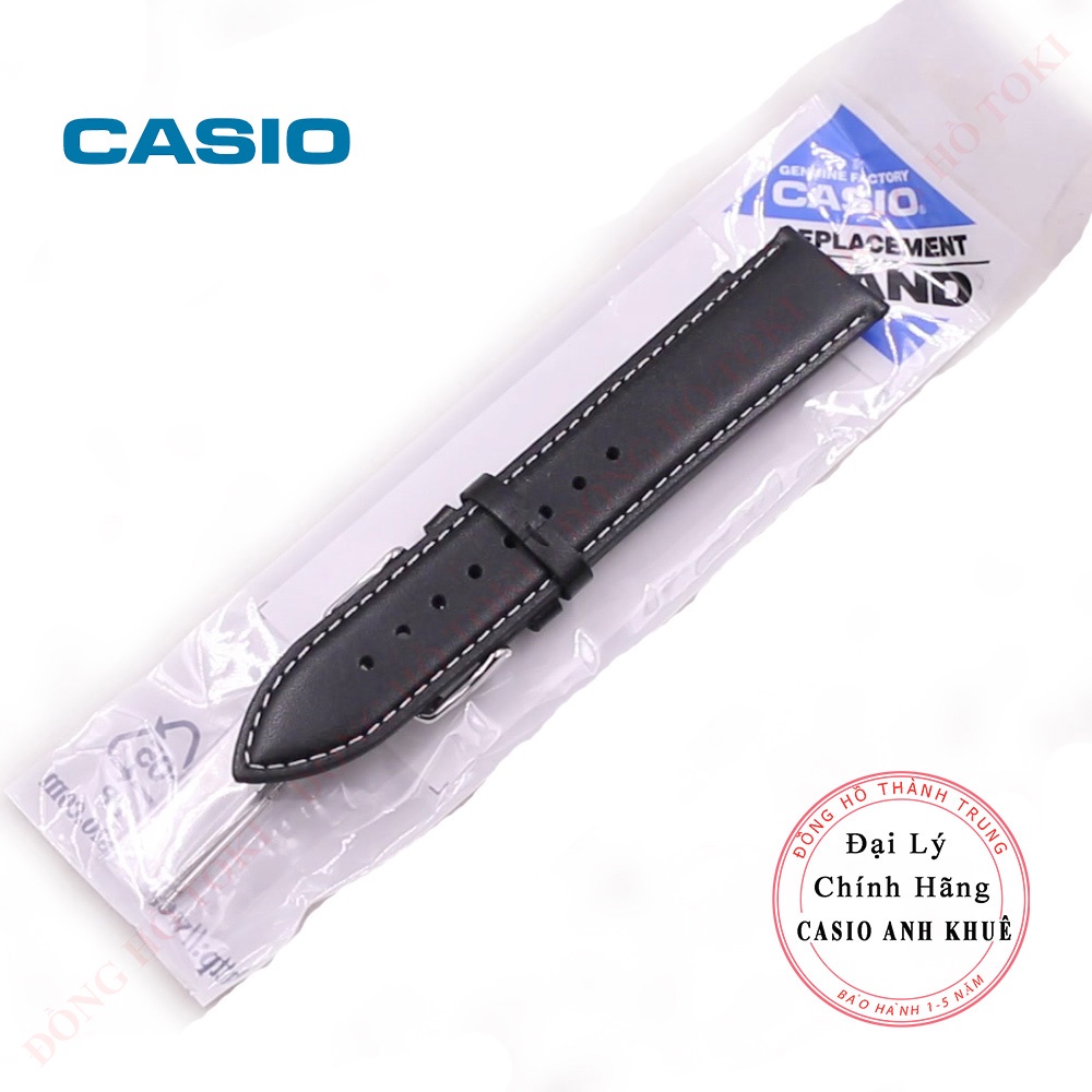 Dây da đồng hồ casio MTP-1314L chính hãng da đen trơn cỡ 22mm