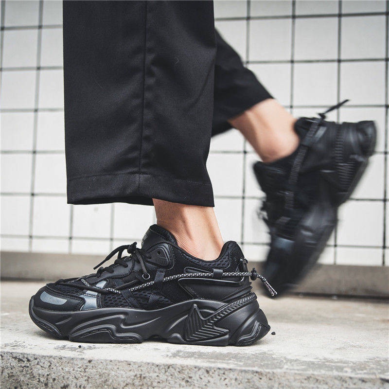 Giày thể thao nam tăng chiều cao Giày Thể Thao Màu Đen Nâng Chiều Cao Thời Trang Hàn Quốc