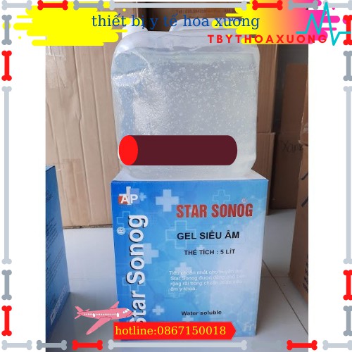 gel triệt lông,Gel siêu âm Star Sonog can 5 lít màu xanh